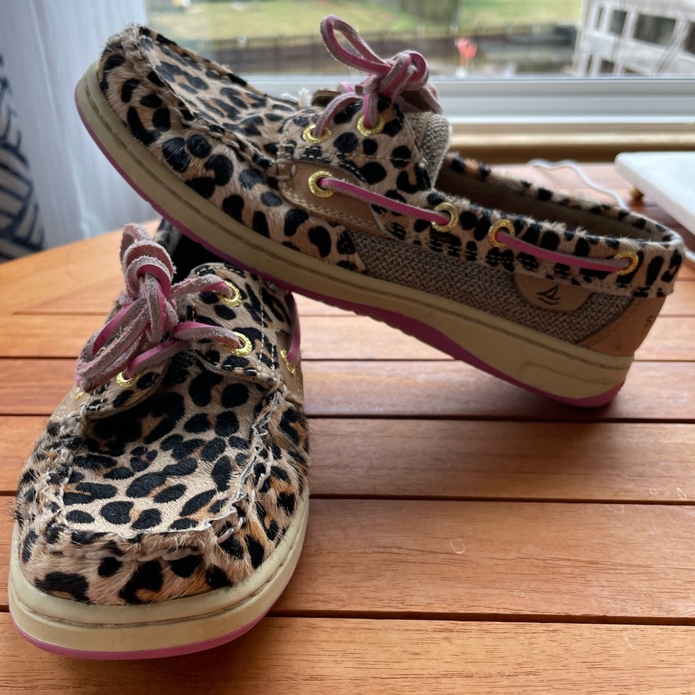 Sperry Top-Sider Bluefish Leopard Pony Women's Boat Shoes Loafers 5.5Mens/7Women